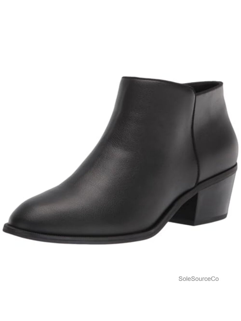 Women's Faux Leather Ankle Boots Cub Heel Side Zipper Memory Foam Round Toe